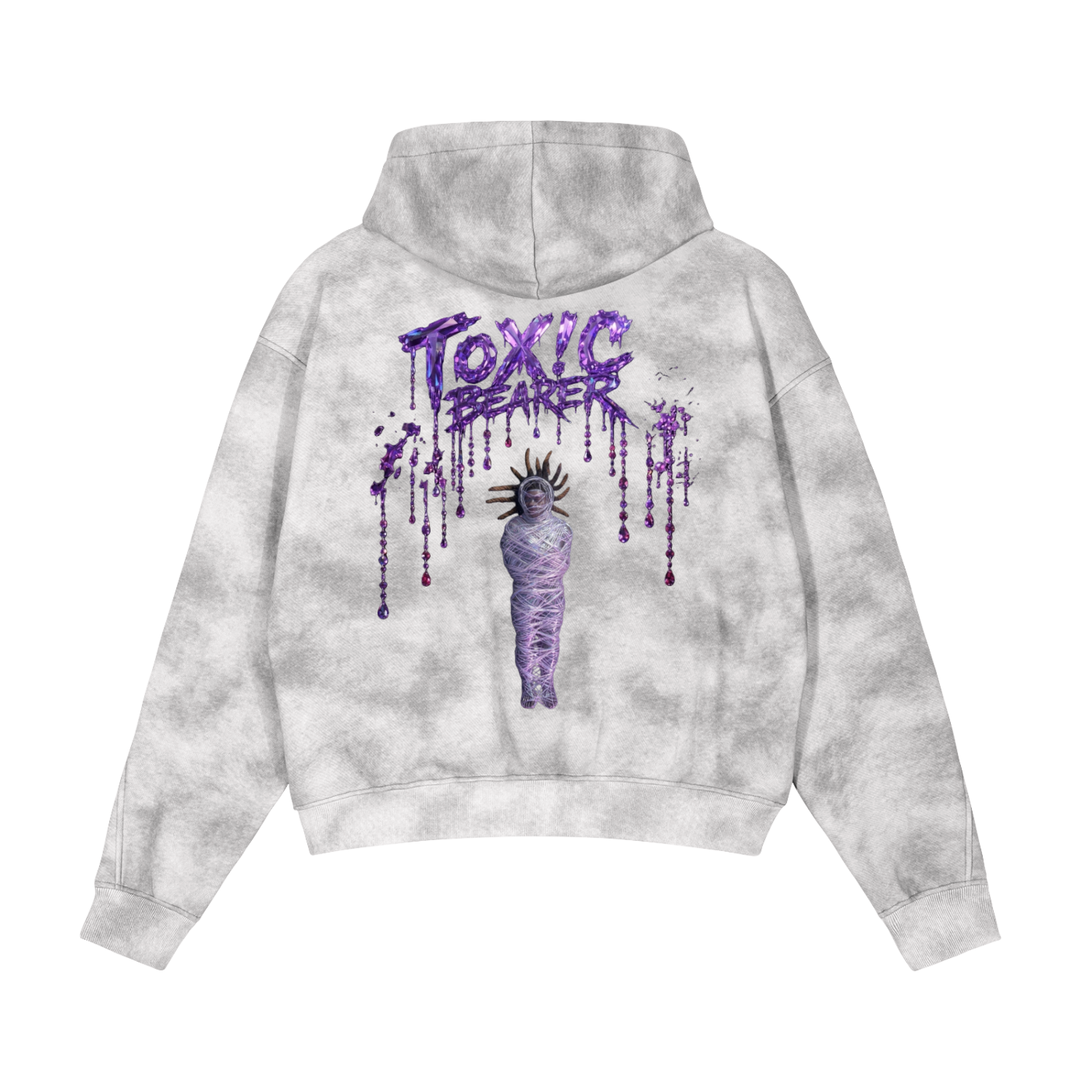 Dirty Washed Zip-Up Fleece Hoodie