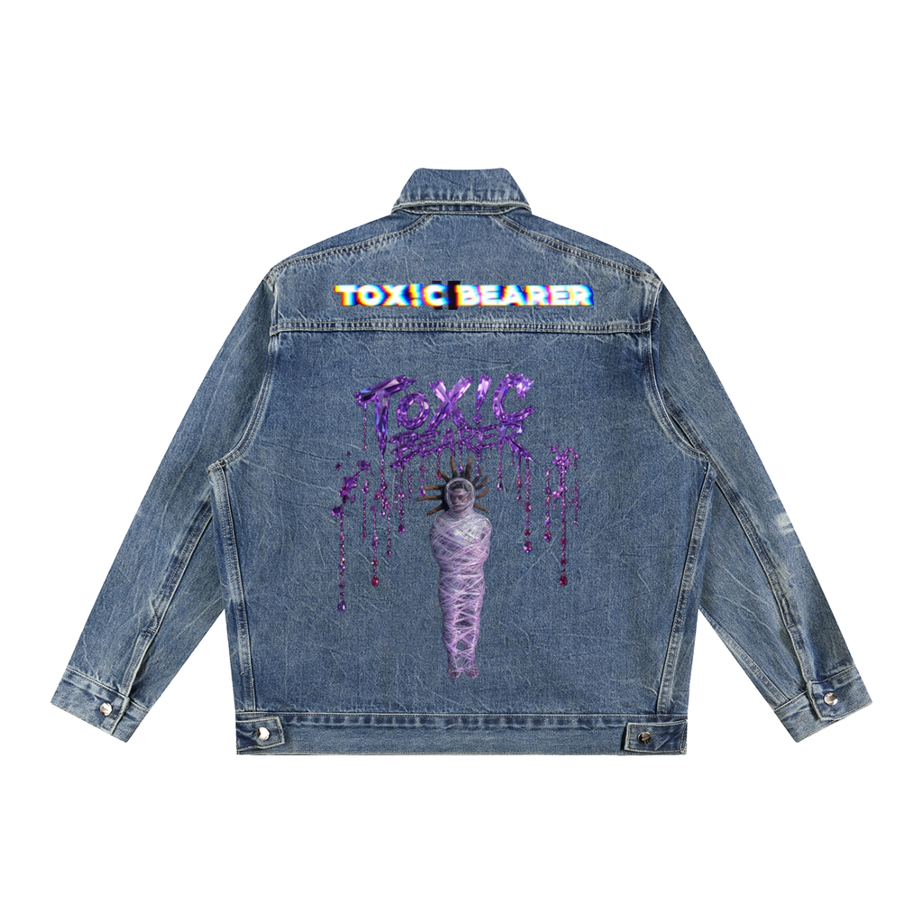Vintage Wash Zip Up Denim Jacket