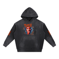 Vintage Washed Frayed Fleece Hoodie